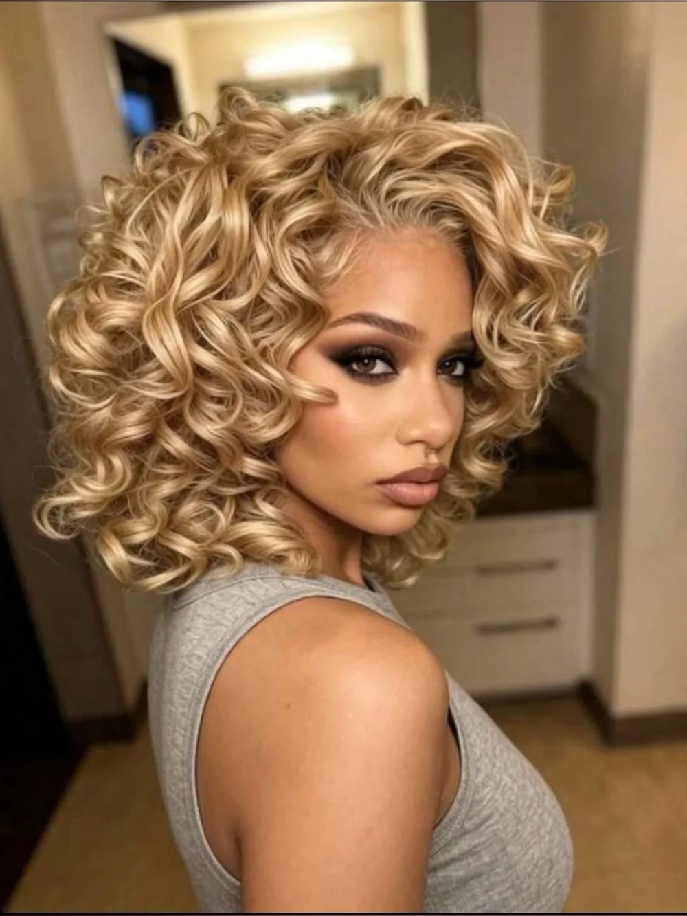 Honey Blond Lace Front Wigs Human Hair Brazilian 13x4 HD Bob Body Wave 10 inches